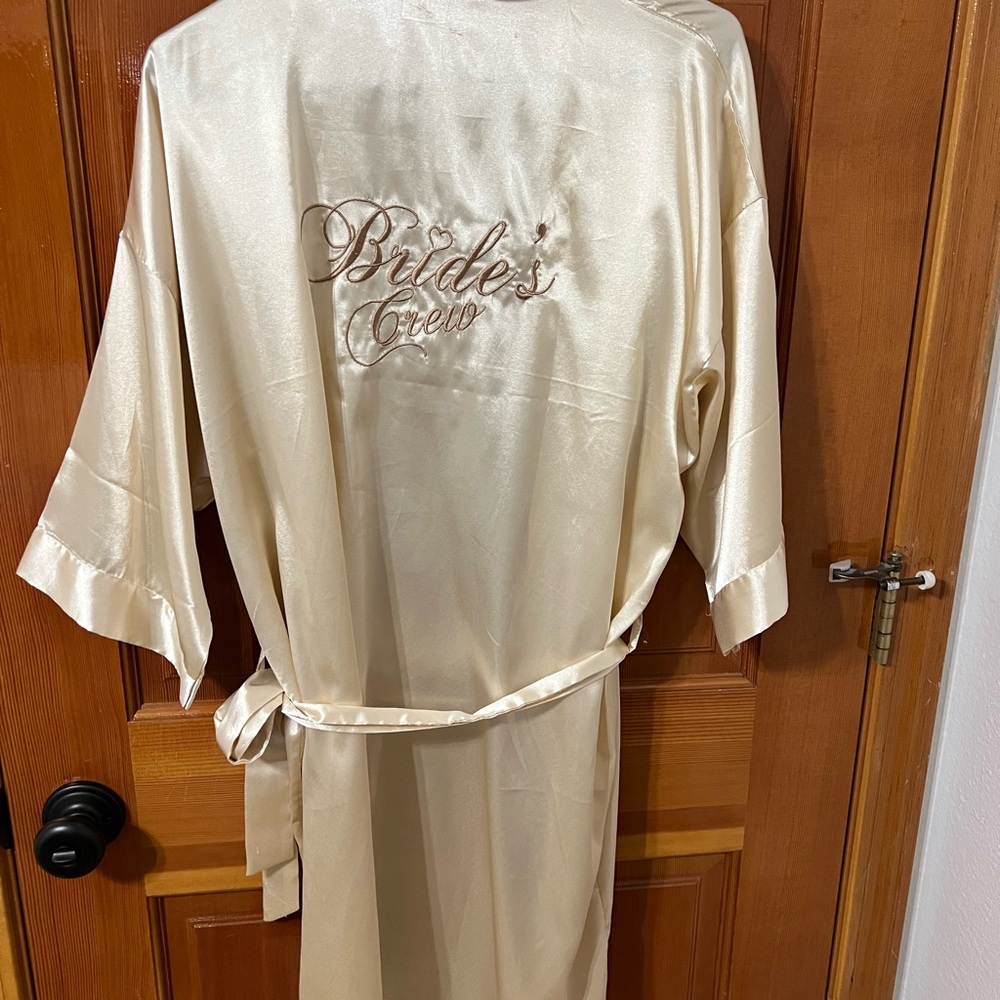 Bridal Satin Robe in Cream